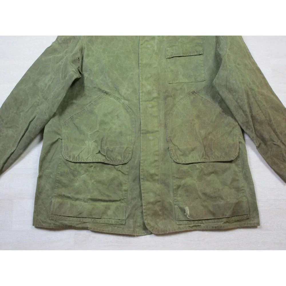 Vintage Bill Boatman & Co Greenbriar Waxed Canvas Tin Cloth Field Jacket (XL)